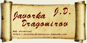 Javorka Dragomirov vizit kartica